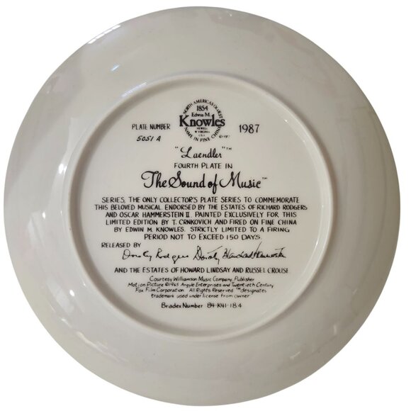 Vintage The Sound of Music Laendler Collector’s Plate 1987 Edwin M Knowles - Picture 2 of 7